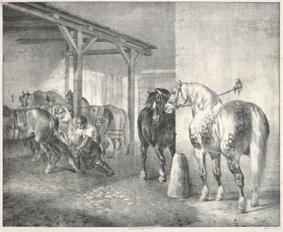 Hangar de maréchal-ferrant (Kovářská dílna) od Theodore Gericault