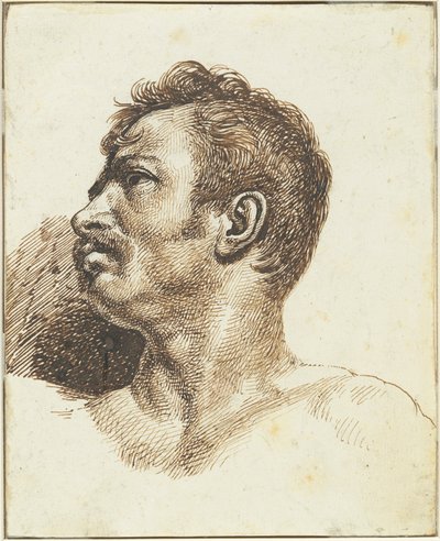 Hlava muže [přední strana] od Theodore Gericault