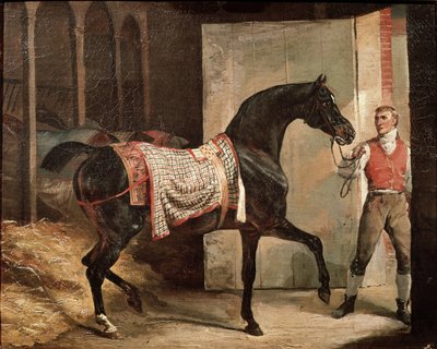 Kůň opouštějící stáj (olej na plátně, počátek 19. století) od Theodore Gericault