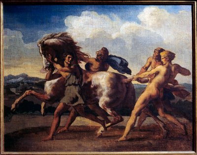 Zastavení koně u otroků. Obraz Theodora Gericaulta (1791-1824) od Theodore Gericault