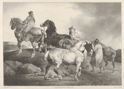 Koně na cestě na jarmark od Theodore Gericault