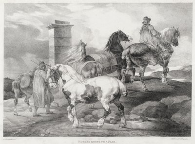 Koně na cestě na jarmark od Theodore Gericault