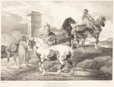 Koně na cestě na jarmark od Theodore Gericault