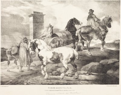 Koně na cestě na jarmark od Theodore Gericault