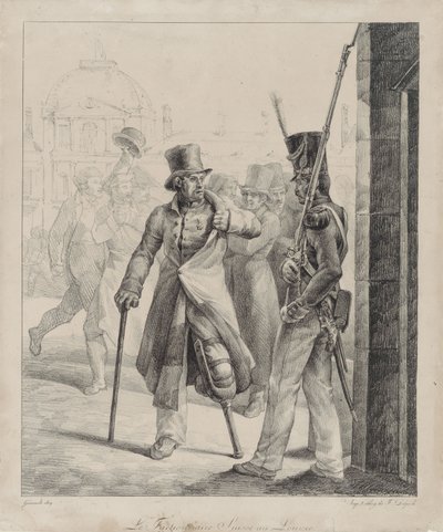 Švýcarský strážný v Louvru (The Swiss Royal Guard Sentry at the Louvre) od Theodore Gericault