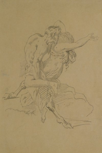 Nymfa a satyr od Theodore Gericault