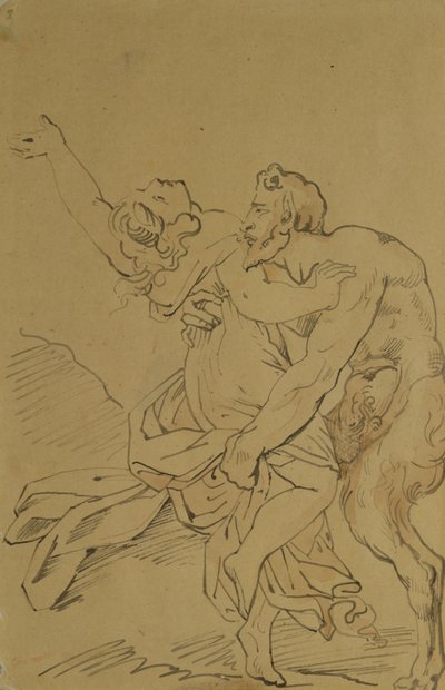 Nymfa a satyr od Theodore Gericault