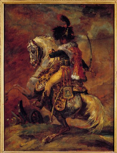 Důstojník lovců na koni císařské gardy Nábojový obraz od Theodora Gericaulta (1791-1824) 19. století Sun. 0,52x0,4 m Paříž, Musee du Louvre od Theodore Gericault