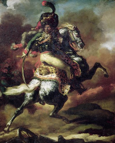 Důstojník husarů na koni od Theodore Gericault