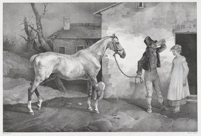 Starý kůň u vchodu do hostince od Theodore Gericault