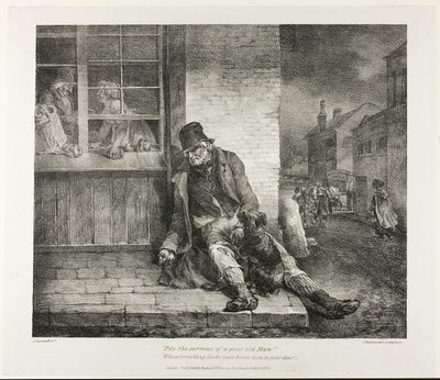 Lítost nad smutkem ubohého starce... 1821 (litografie černá na slonovinovém papíře) od Theodore Gericault