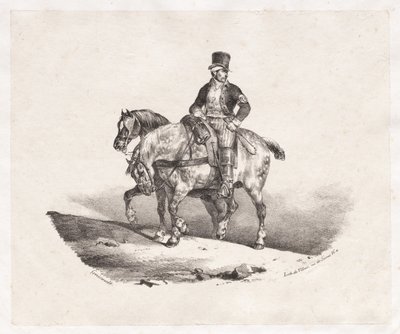 Pošťák nebo dva zapřažení koně, 1823. od Theodore Gericault