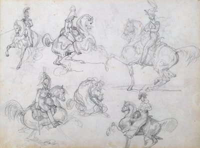 Jezdci na vzpínajících se koních od Theodore Gericault