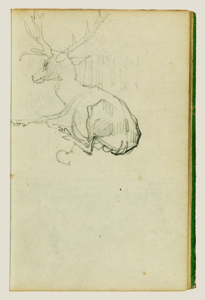 Sedící jelen od Theodore Gericault