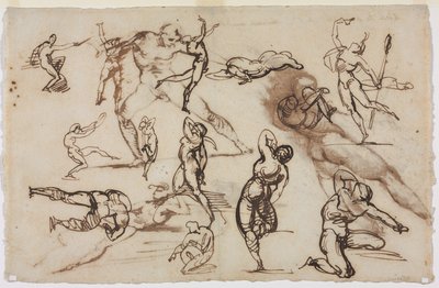 List s náčrtky (verso) od Theodore Gericault