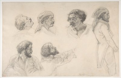 Šest studií pro Corréarda a Savignyho k obrazu „Vora Medúzy“ od Theodore Gericault