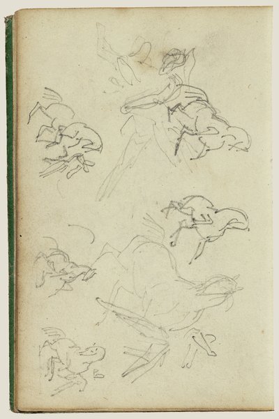 Šest studií pro muže vedle vzpínajícího se koně od Theodore Gericault