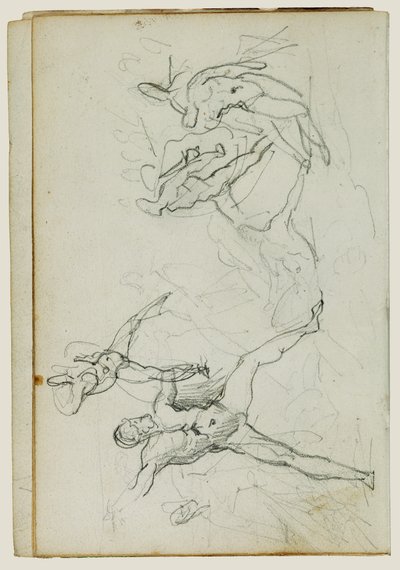 Studie nahých mužů v boji od Theodore Gericault