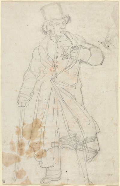 Studie k dílu „Švýcarský strážce v Louvru“ od Theodore Gericault