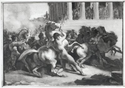 Studie pro rasu barbarských koní od Theodore Gericault