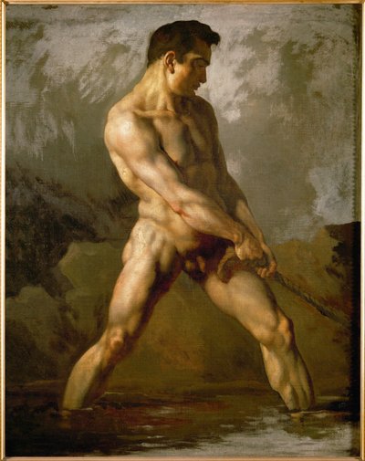 Studie mužského aktu ... (olej na plátně) od Theodore Gericault