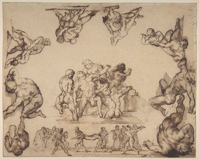 Záchrana topícího se muže (líc); Studie koně (rub) od Theodore Gericault