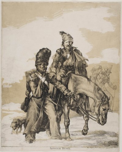 Ústup z Ruska, cca 1818 od Theodore Gericault