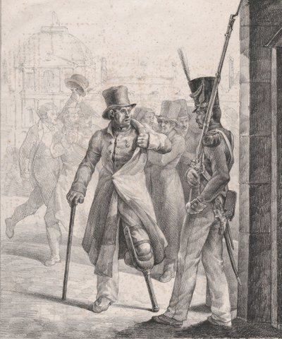 Švýcarská hlídka v Louvru, 1819. od Theodore Gericault