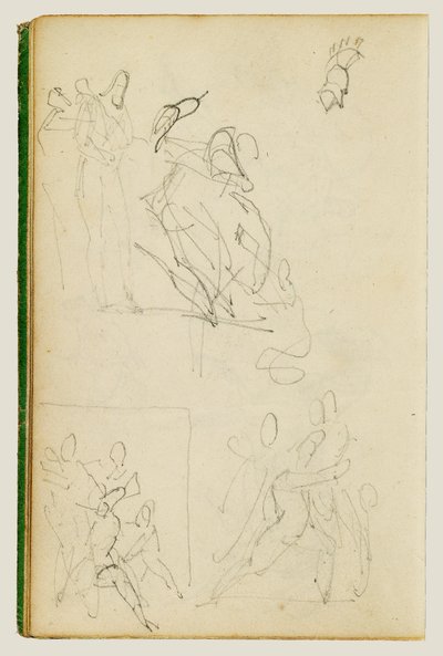 Tři kompoziční studie skupiny postav od Theodore Gericault