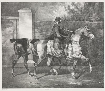 Dva koně trénovaní žokejem od Theodore Gericault