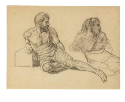 Dvě studie pro postavu sedící u paty stěžně od Theodore Gericault