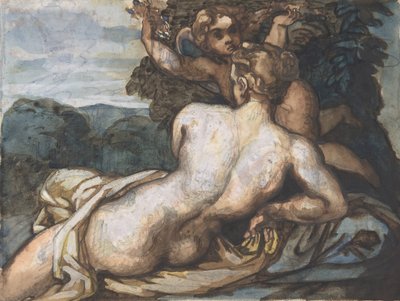 Venuše a Amor v krajině, po Annibale Carracci recto, 1816-17. od Theodore Gericault