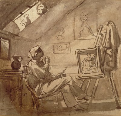 Mladý malíř ve svém ateliéru od Theodore Gericault