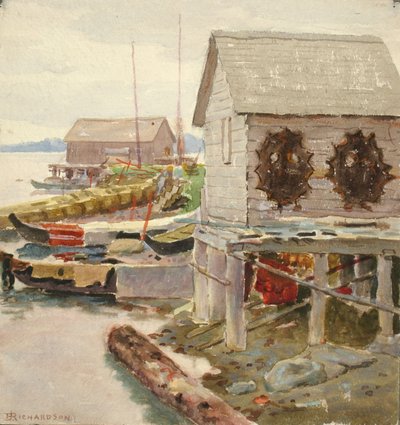 Sušení kůže, Sitka, ca. 1880-1914. od Theodore J. Richardson