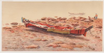 [Northwest Canoe], pravděpodobně 1884-86 resp 1903-14 (akvarel na papíře) od Theodore J. Richardson