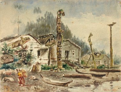 Pohled na Wrangell, Aljaška, v roce 1884. od Theodore J. Richardson