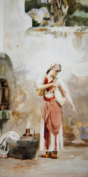 Řecká kráska (akvarel na papíře) od Theodore Jacques Ralli