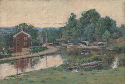 Evening at the Lock, Napanoch, New York, 1893. od Theodore Robinson