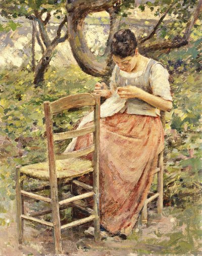 Švadlena, kolem roku 1891 od Theodore Robinson