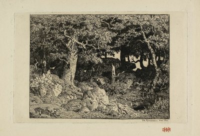 Rock Oaks od Theodore Rousseau