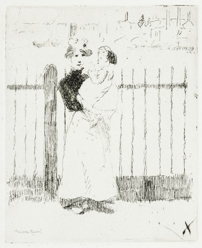 Emma a její dítě, Chelsea Embankment od Theodore Roussel