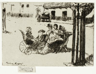 Holčičky a kočárky, Chelsea Embankment od Theodore Roussel