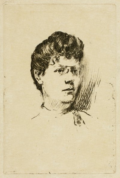 Skica ženské hlavy od Theodore Roussel