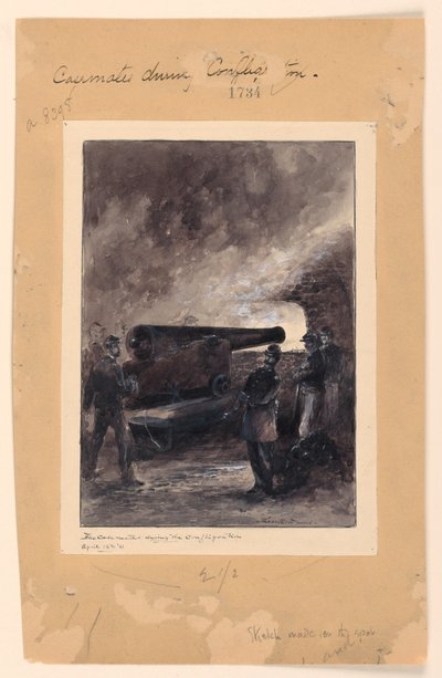 Kasematová zbraň během požáru od Theodore Russell Davis