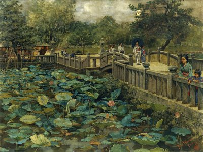Lotus Pond, Shiba, Tokio od Theodore Wores