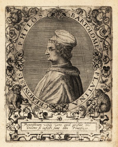 Bartolomeo Sacchi, italský renesanční spisovatel. od Theodore de Bry