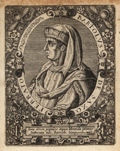Bartolus de Saxoferrato , italský profesor práva. od Theodore de Bry