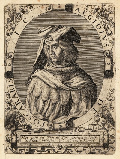 Egidio Foscherari, d.1289, italský právník. od Theodore de Bry