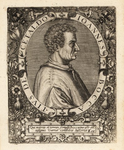 Giovanni Boccaccio , italský spisovatel. od Theodore de Bry
