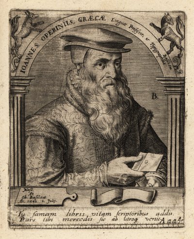 Hans Herbst, švýcarský humanistický tiskař. od Theodore de Bry